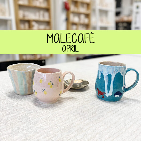 malecafe april 2025. keramik, mal på håndlavet stentøjskeramik