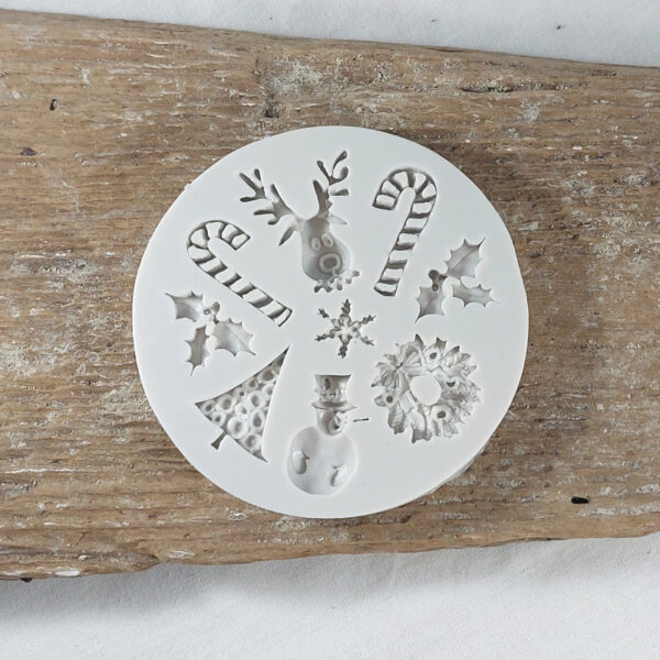 Silikoneform jul elg jul slikkepind candycane kristtorn snemand stentøjsler ler form stentøj modeller vesterhavskunst