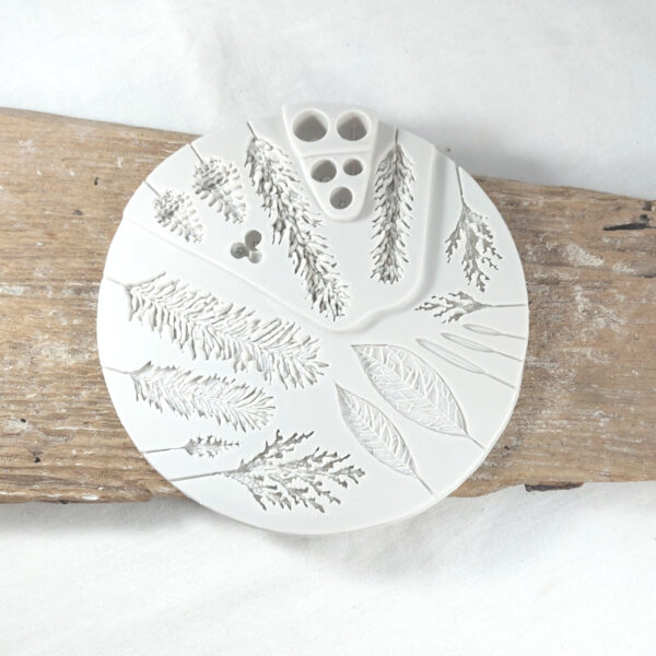 vinter løv lavendel bær blade frø korn aftryk stentøjsler ler form stentøj modeller vesterhavskunst