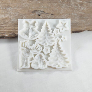 Silikoneform jul elg juletræ klokker stjerner gaver stentøjsler ler form stentøj modeller vesterhavskunst