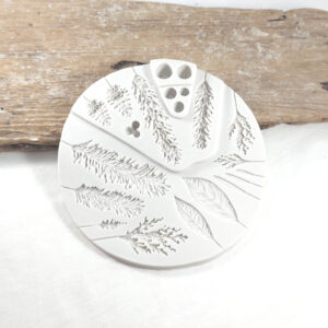 vinter løv lavendel bær blade frø korn aftryk stentøjsler ler form stentøj modeller vesterhavskunst