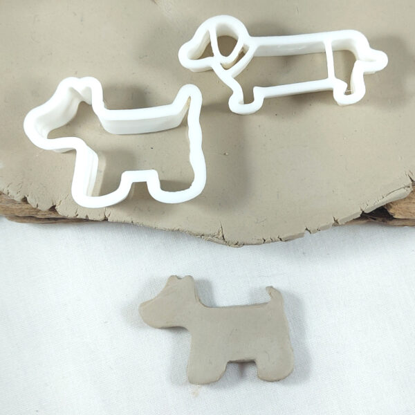 2 Hunde figurer - Forme til ler